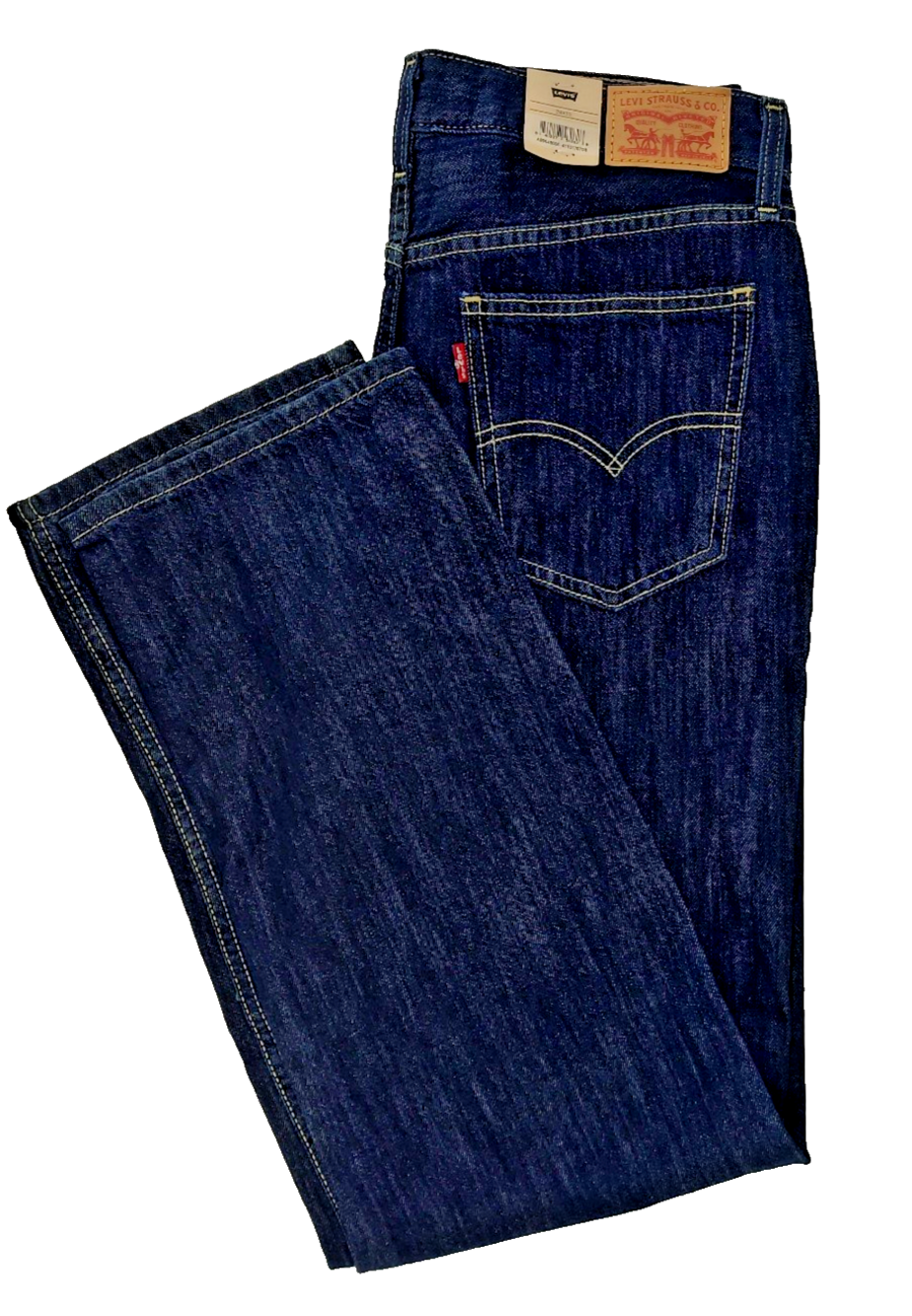 Levi's Low Pro Straight Jeans Womens 28x30 Dark Wash Indigo Irregular NWT $70